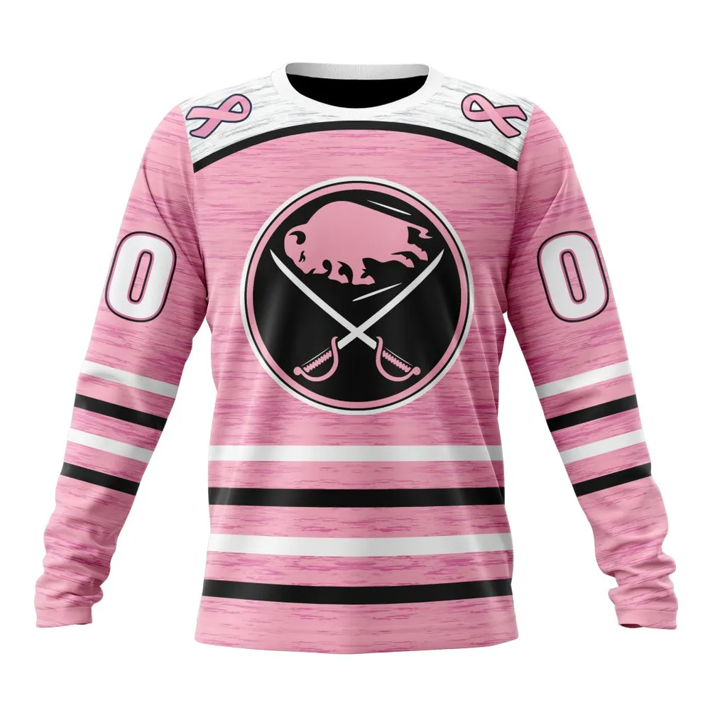 NHL Buffalo Sabres Special Pink Fight Breast Cancer Design St2304 Long Sleeved Sweatshirt 