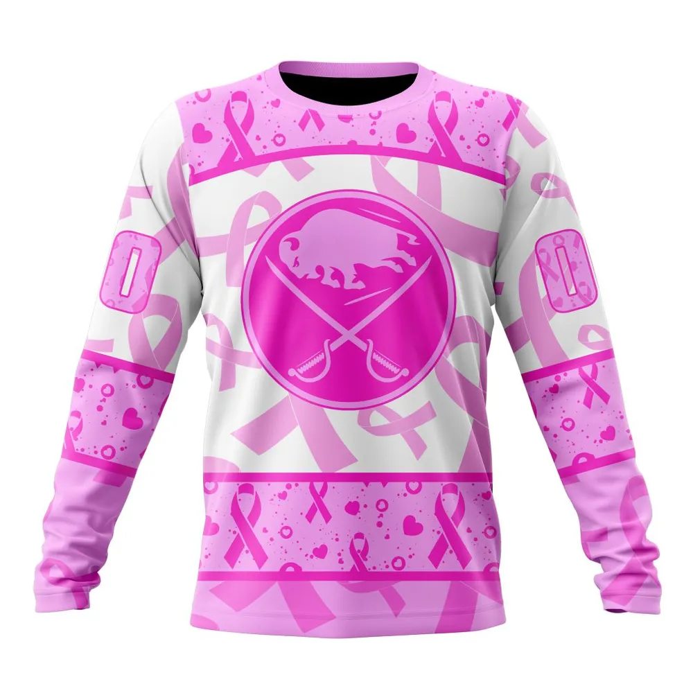 NHL Buffalo Sabres Special Pink October Breast Cancer Awareness Month St2302 Long Sleeved Sweatshirt 