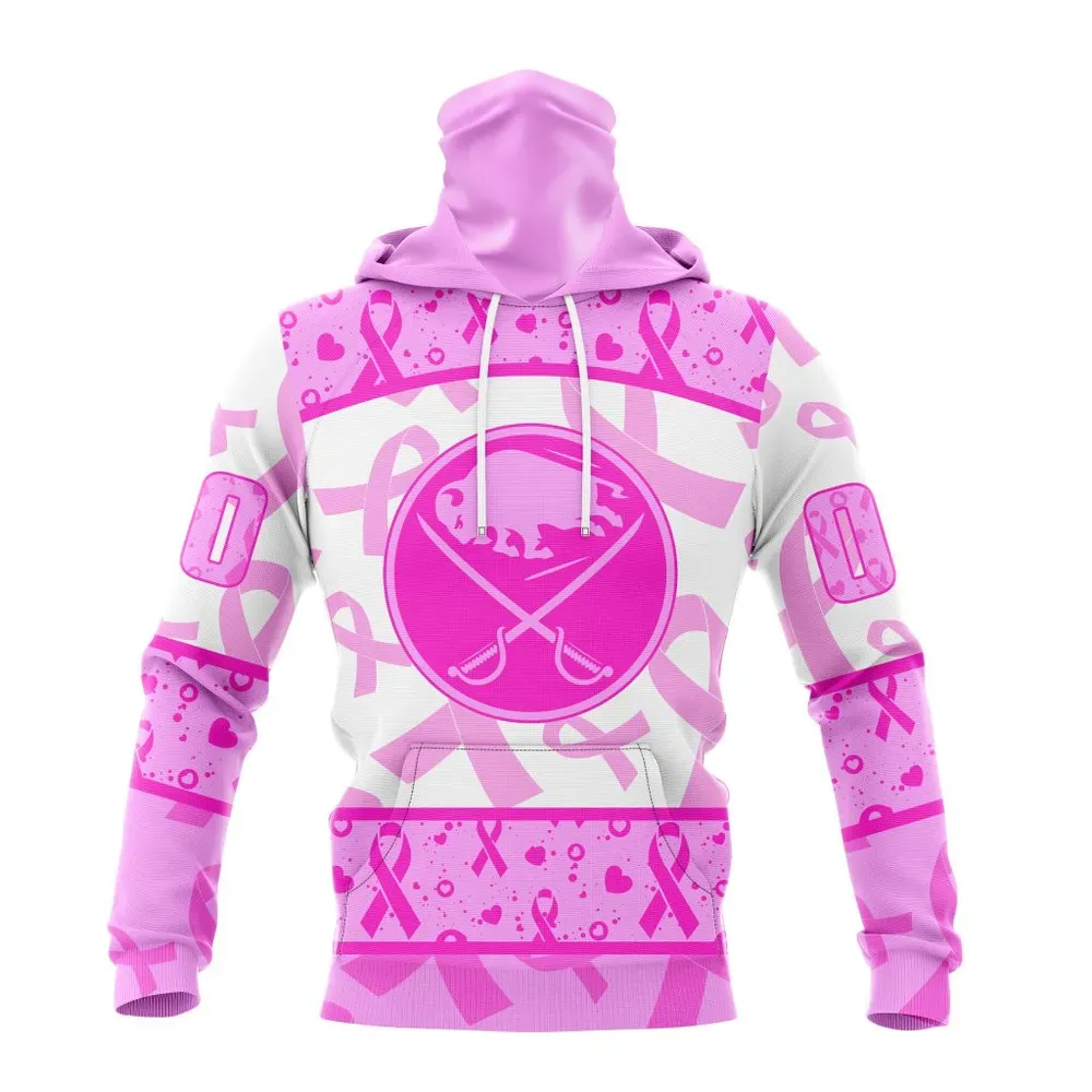 NHL Buffalo Sabres Special Pink October Breast Cancer Awareness Month St2302 Mask Hoodie