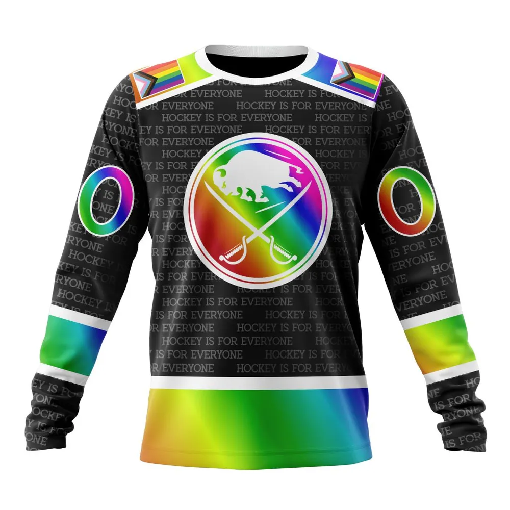 NHL Buffalo Sabres Special Pride Design Hockey Is For Everyone Long Sleeved Sweatshirt 