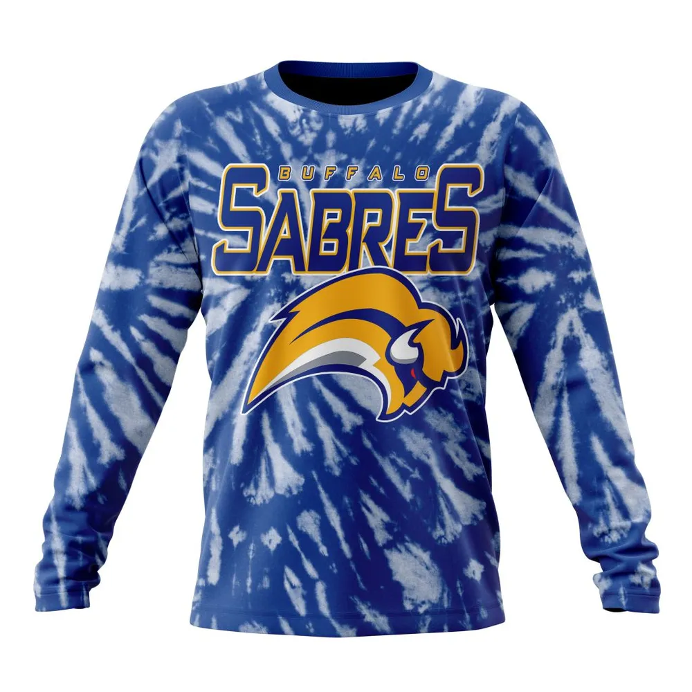 NHL Buffalo Sabres Special Retro Vintage Tie Dye St2201 Long Sleeved Sweatshirt 