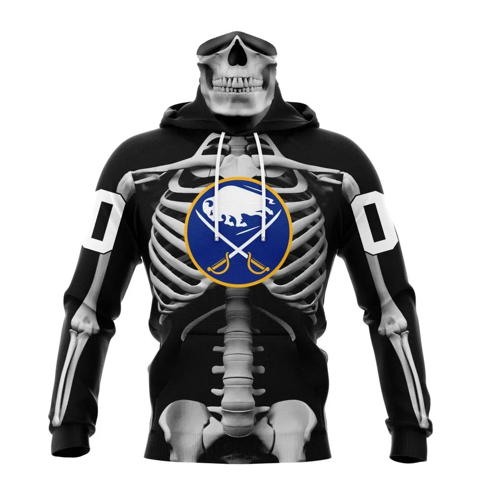 NHL Buffalo Sabres Special Skeleton Costume For Halloween St2301 Mask Hoodie