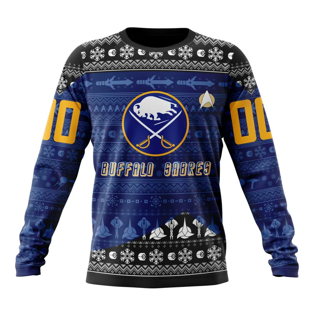 NHL Buffalo Sabres Special Star Trek Design St2201 Long Sleeved Sweatshirt 