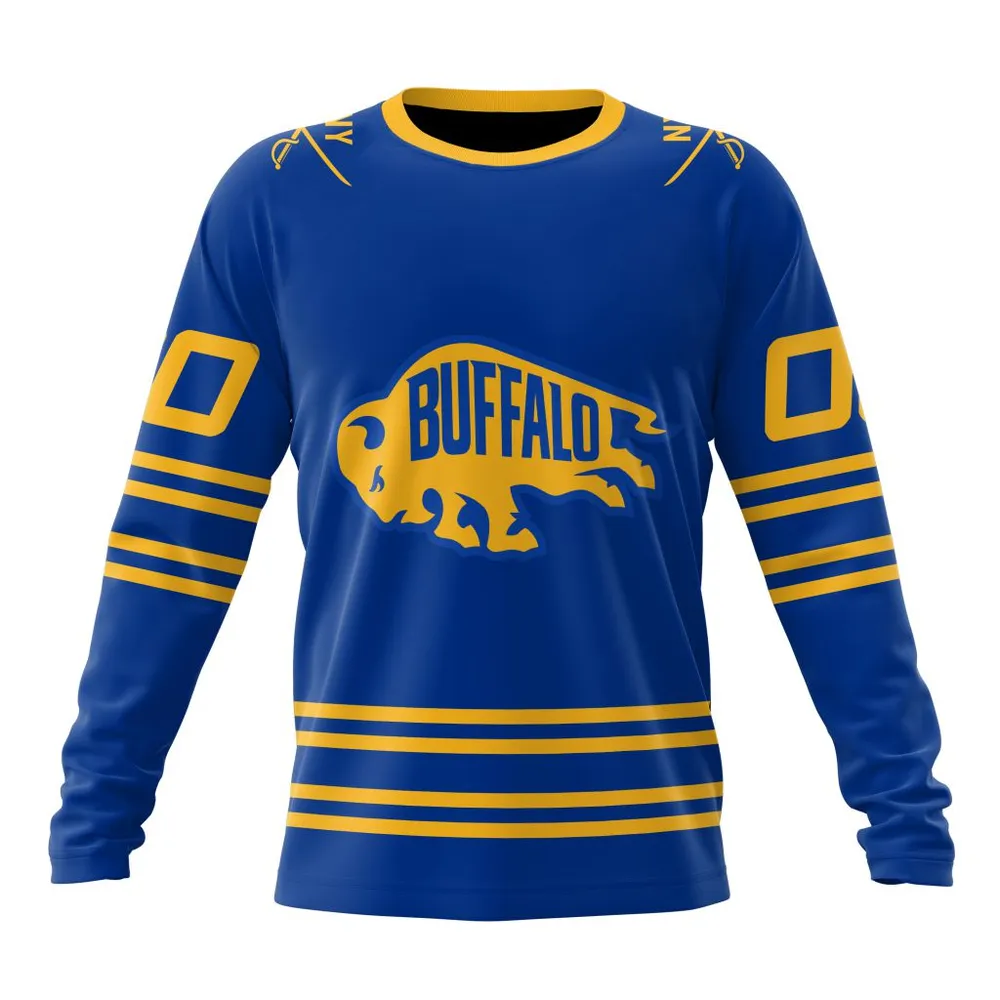 NHL Buffalo Sabres Special Two-Tone Design St2401 Long Sleeved Sweatshirt 