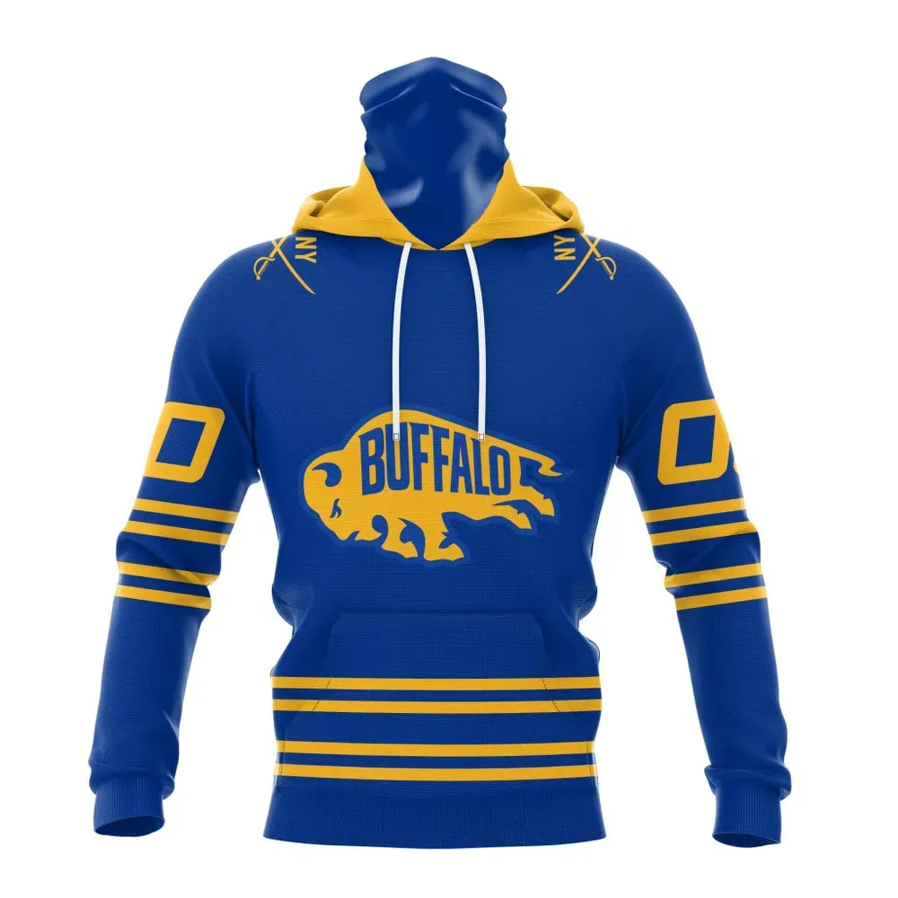 NHL Buffalo Sabres Special Two-Tone Design St2401 Mask Hoodie