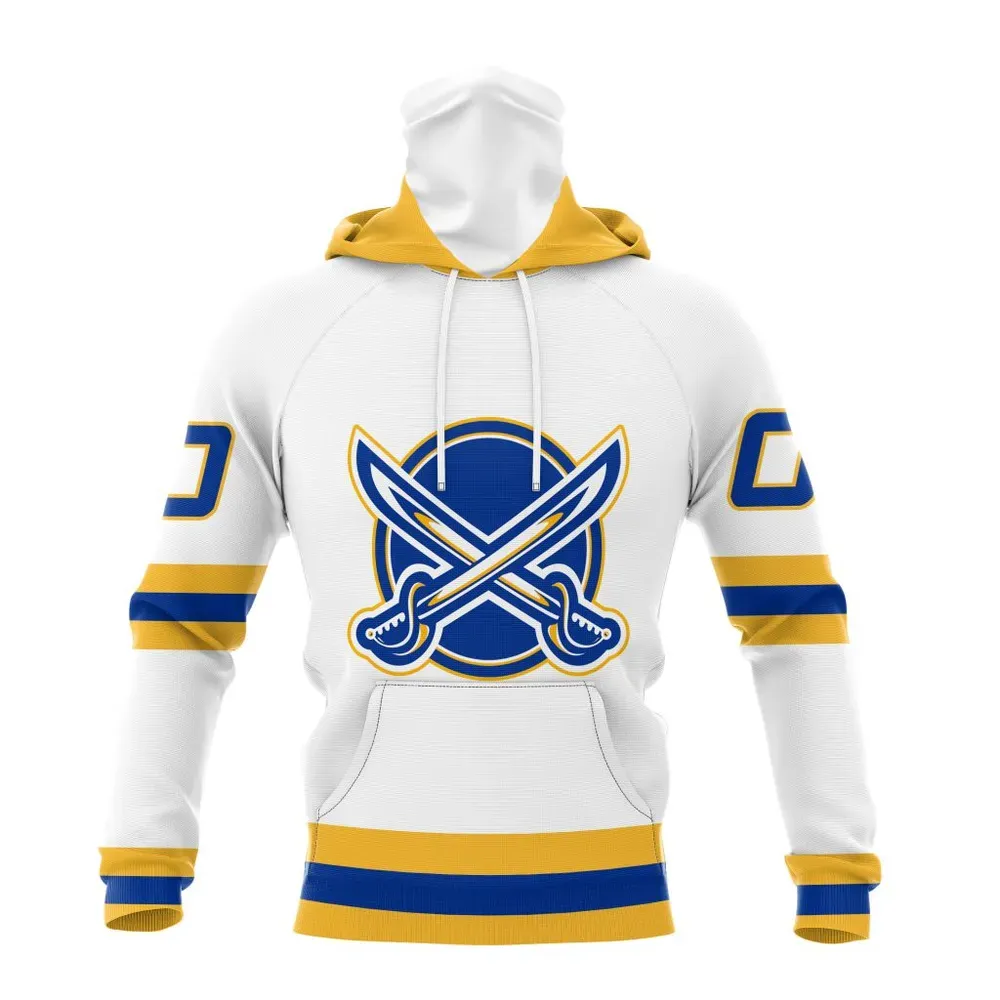 NHL Buffalo Sabres Special Whiteout Design St2401 Mask Hoodie