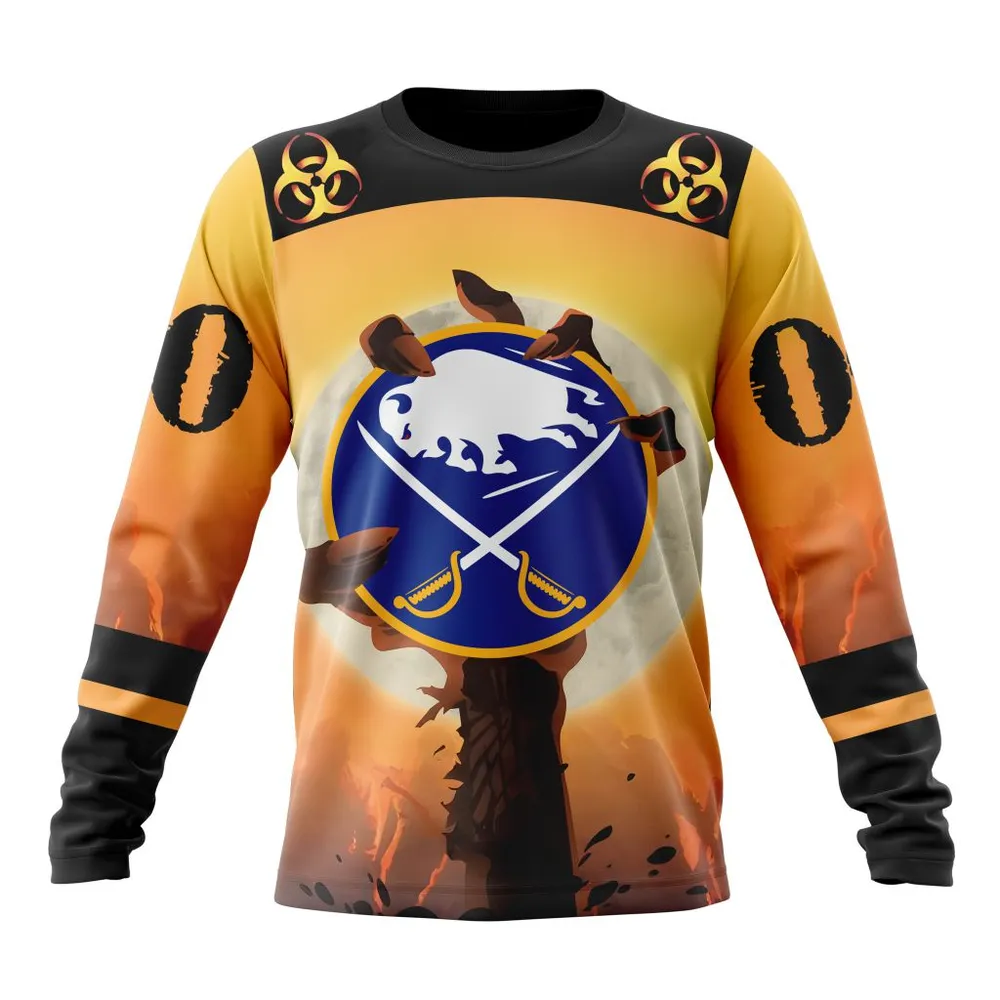 NHL Buffalo Sabres Special Zombie Design For Halloween St2305 Long Sleeved Sweatshirt 