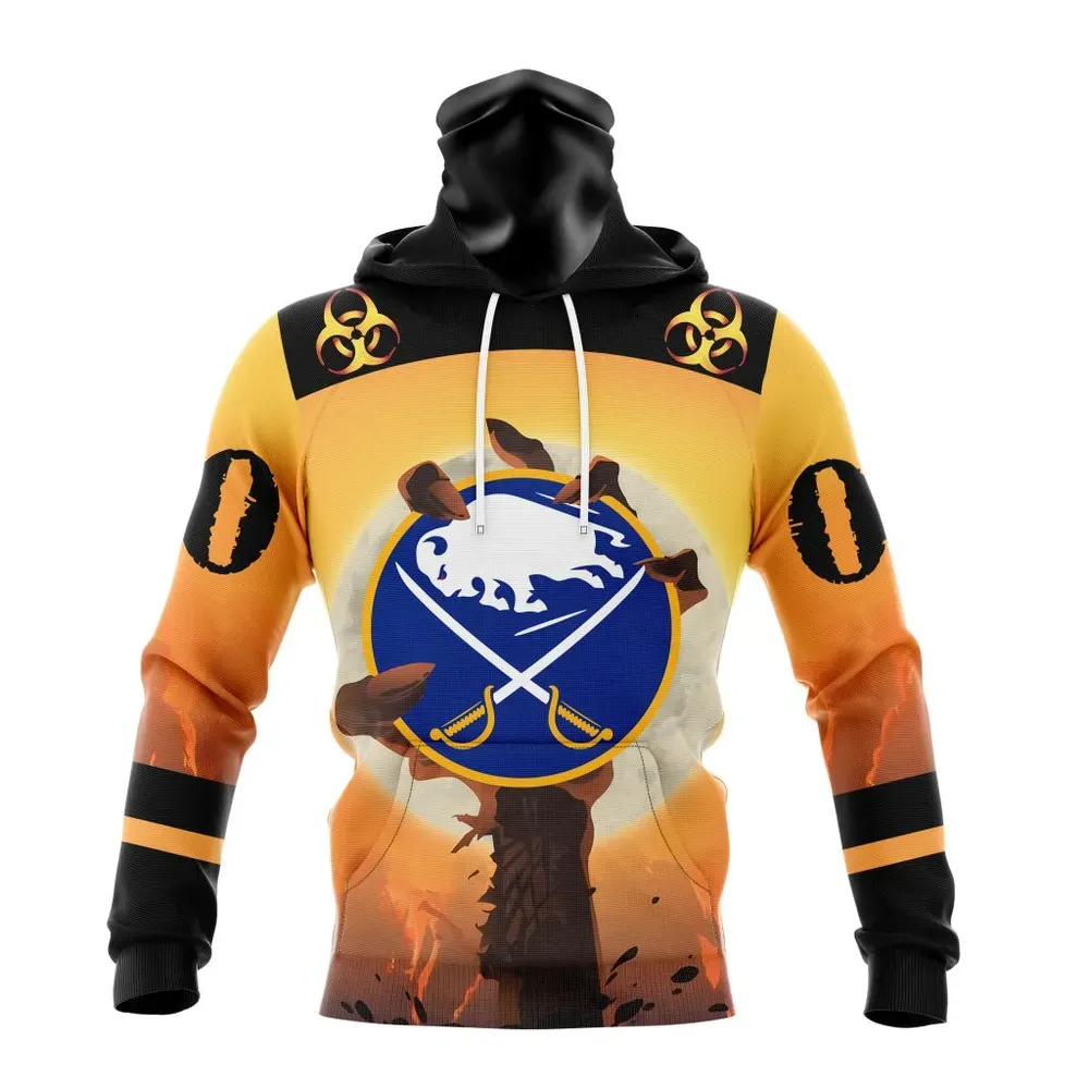 NHL Buffalo Sabres Special Zombie Design For Halloween St2305 Mask Hoodie