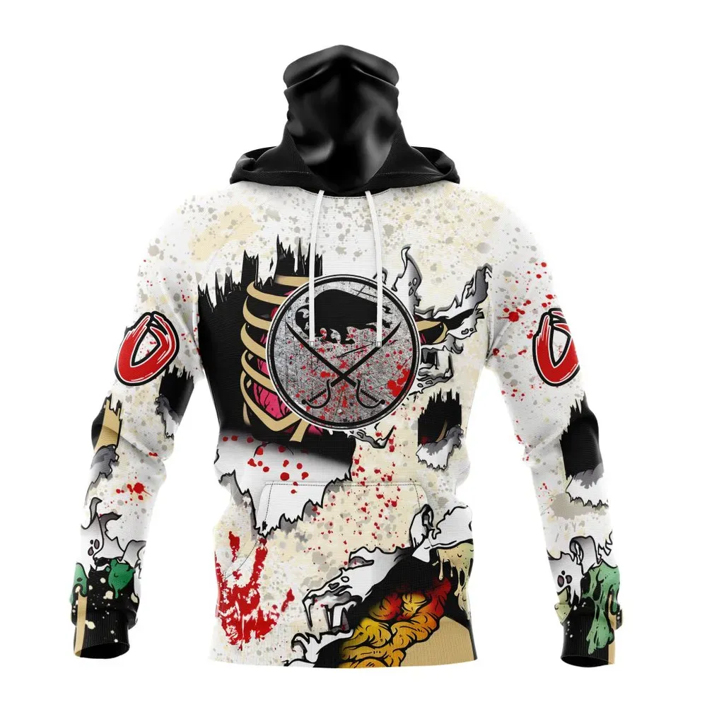 NHL Buffalo Sabres Special Zombie Style For Halloween St2304 Mask Hoodie