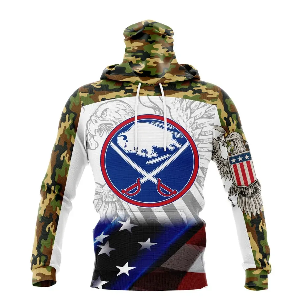 NHL Buffalo Sabres | Specialized Design With Our America Flag And Our America Eagle Mask Hoodie