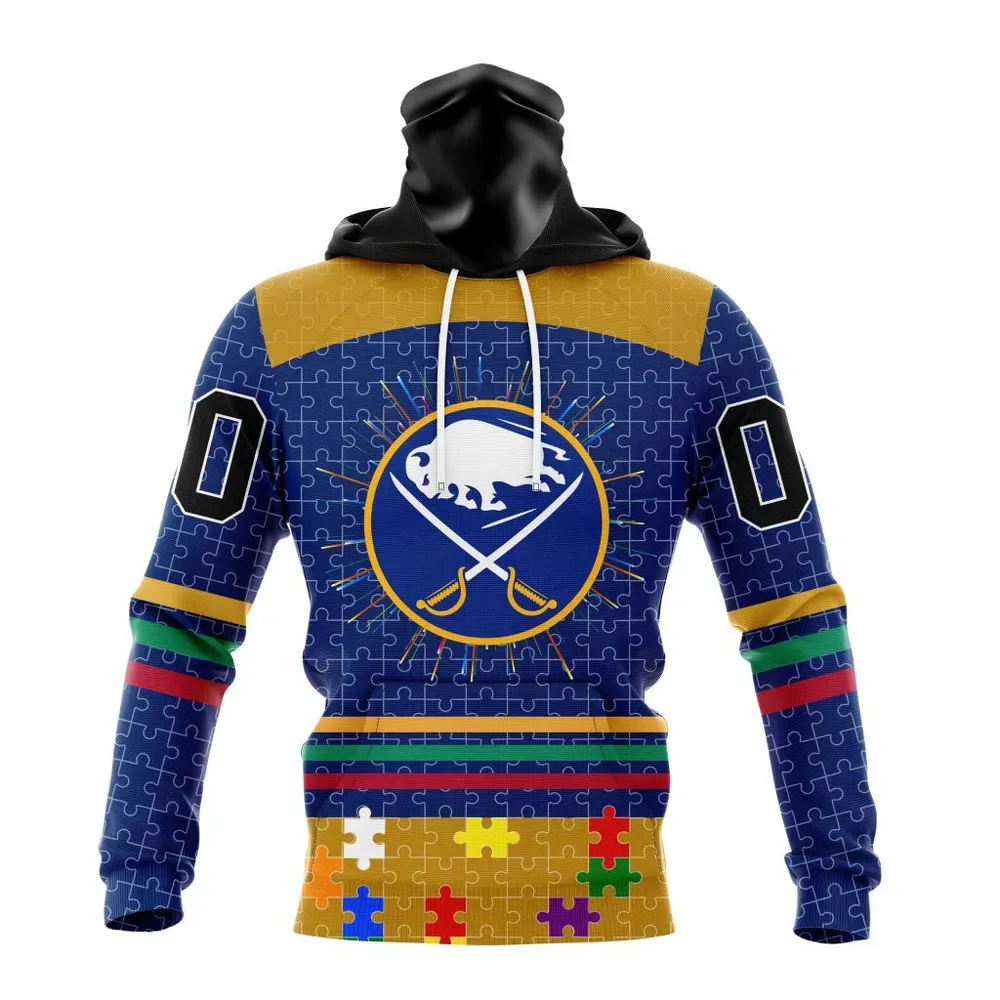 NHL Buffalo Sabres | Specialized Fearless Aganst Autism V0122 Mask Hoodie