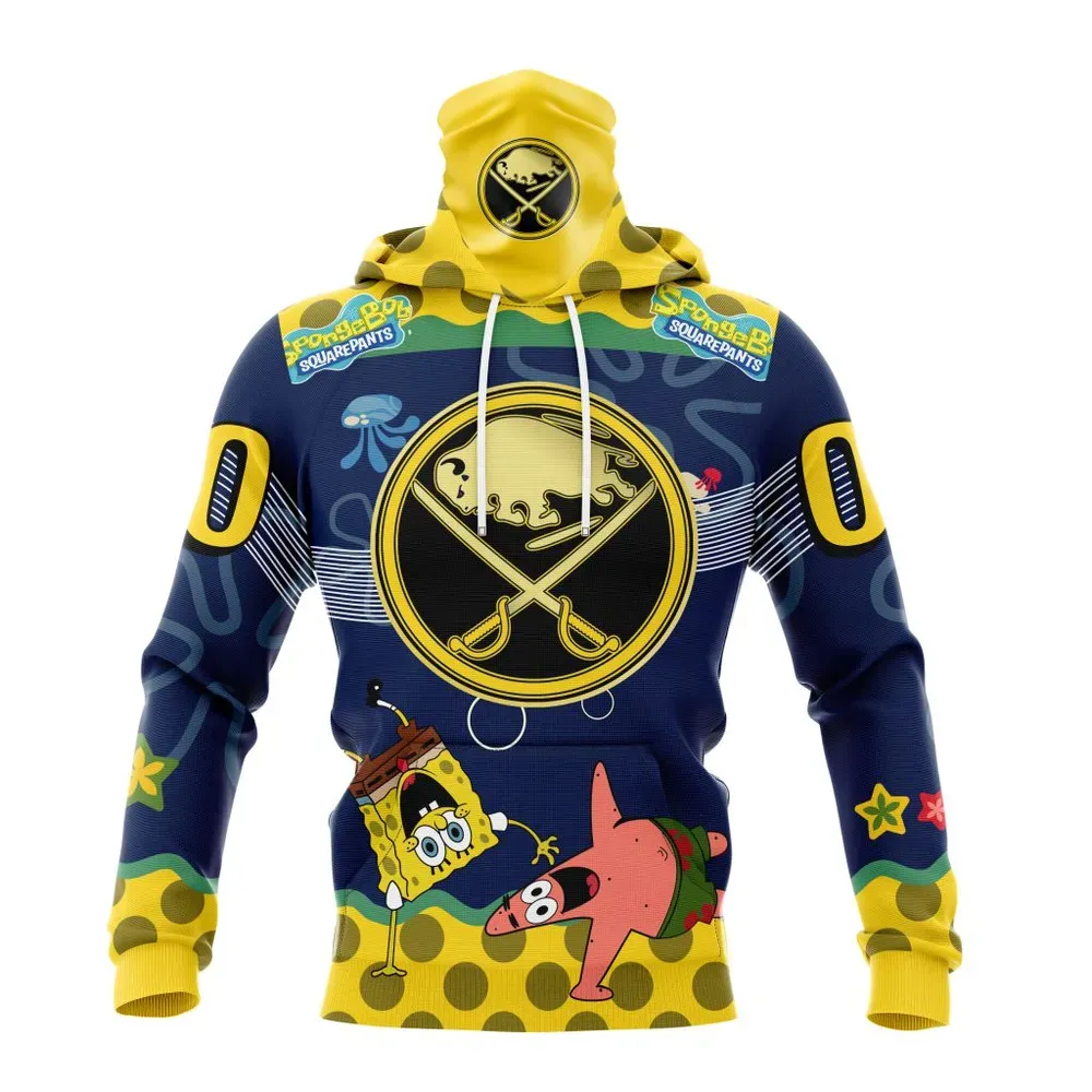 NHL Buffalo Sabres | Specialized Jersey With Spongebob Mask Hoodie