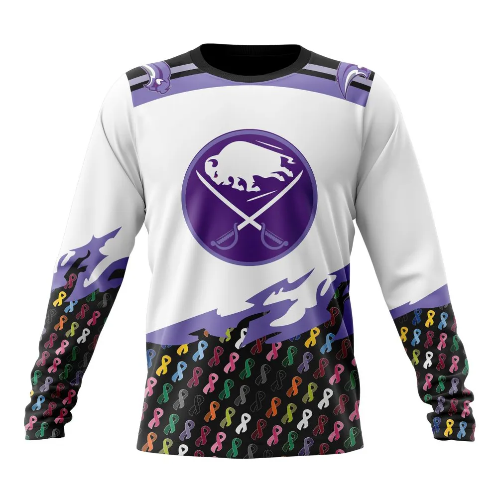 NHL Buffalo Sabres | Specialized Kits In October We Stand Together We Can Beat Cancer Long Sleeved Sweatshirt 