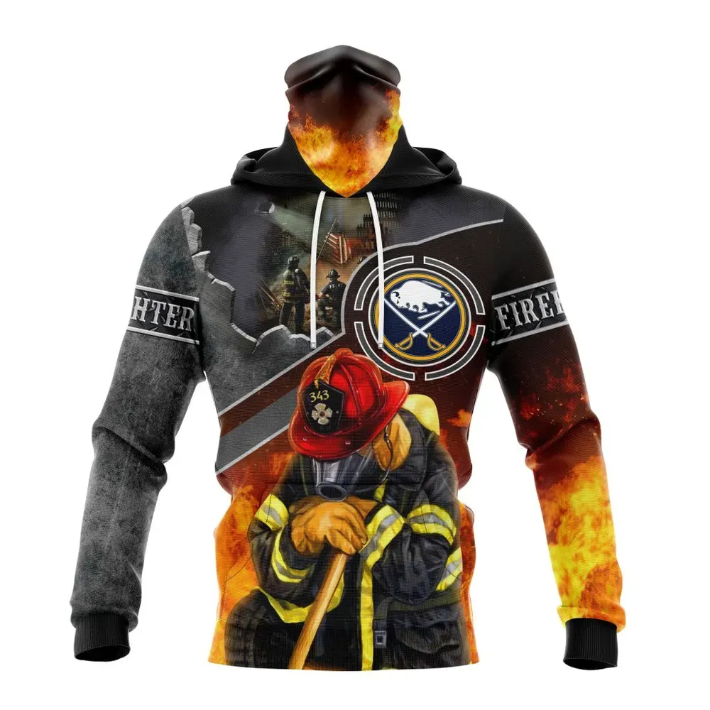 NHL Buffalo Sabres | Specialized Kits To Honor Firefighter In Patriot Day We Will Never Forget Mask Hoodie