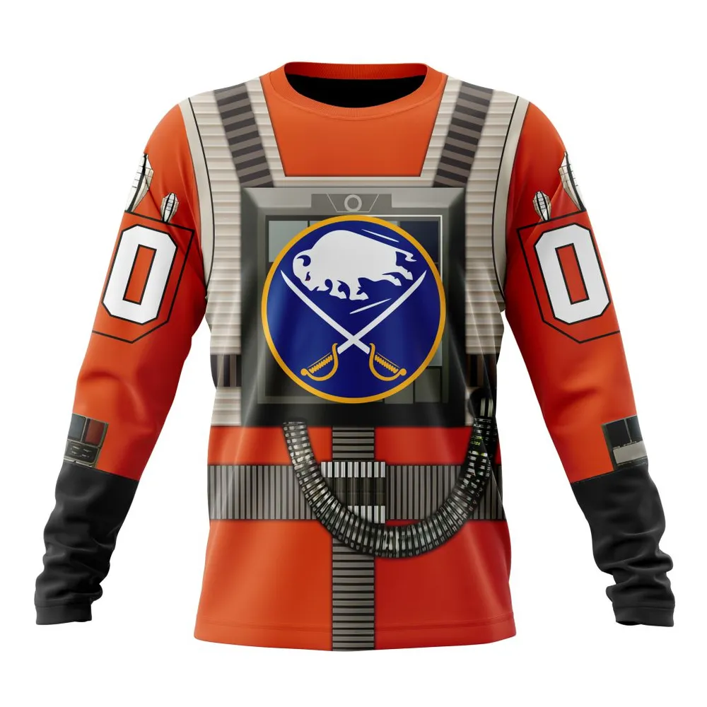 NHL Buffalo Sabres Star Wars Rebel Pilot Design St2201 Long Sleeved Sweatshirt 