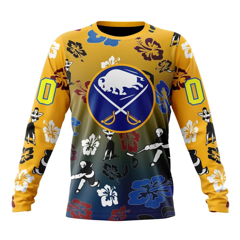 NHL Buffalo Sabres X Hawaii Specialized Design For Hawaiia V0122 Long Sleeved Sweatshirt 