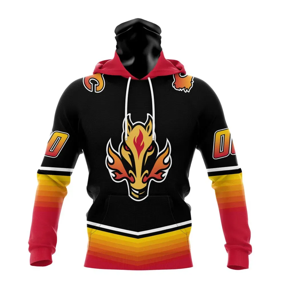 NHL Calgary Flames Personalized Alternate Concepts Kits St2401 Mask Hoodie