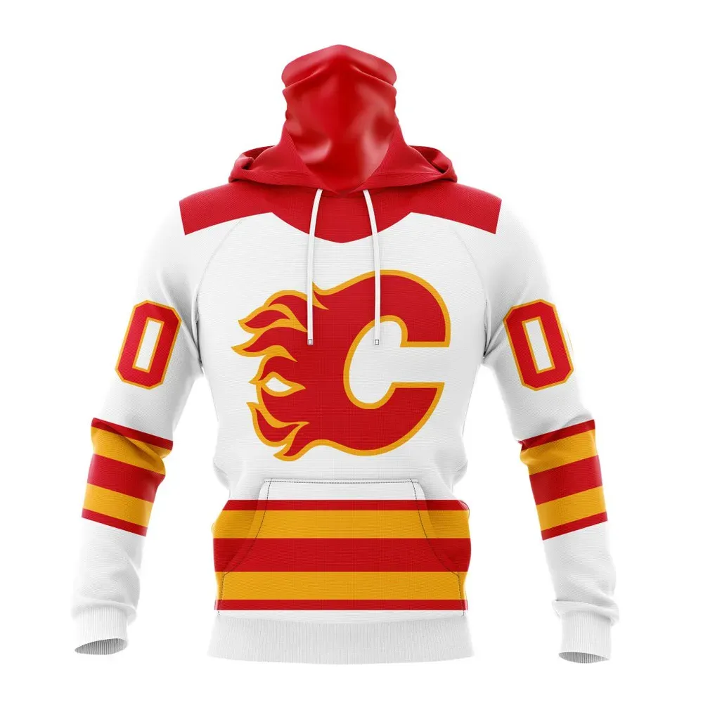 NHL Calgary Flames Personalized Away Kits Mask Hoodie