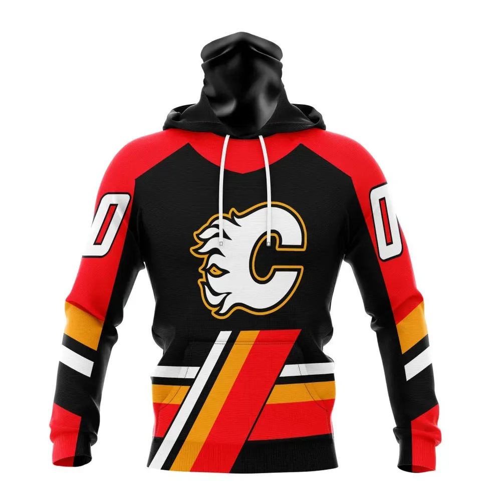 NHL Calgary Flames Reverse Retro Kits Mask Hoodie