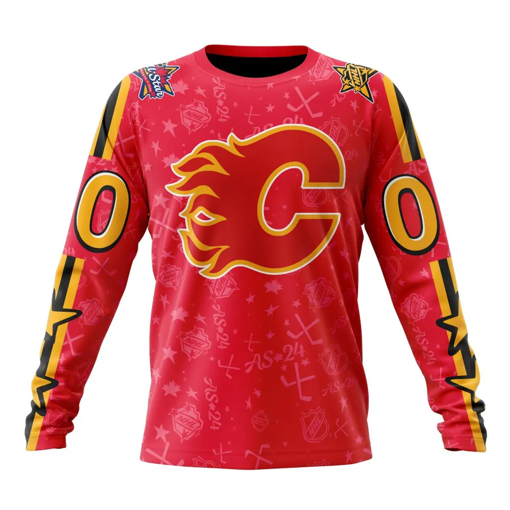 NHL Calgary Flames Special 2024 All-Star Game Design St2401 Long Sleeved Sweatshirt 