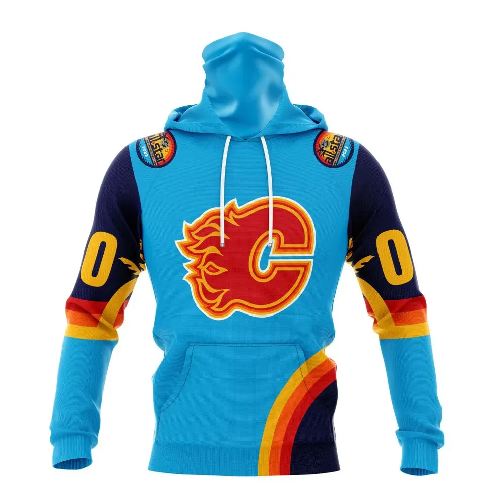 NHL Calgary Flames Special All-Star Game Design With Atlantic Ocean Mask Hoodie