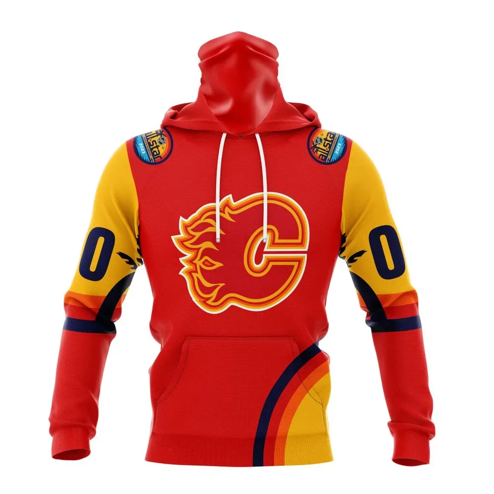 NHL Calgary Flames Special All-Star Game Design With Florida Sunset Mask Hoodie