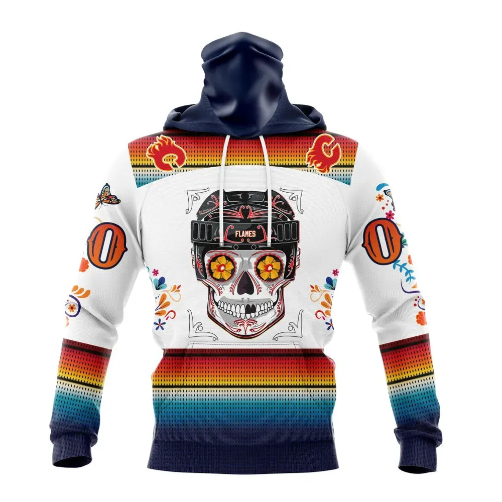 NHL Calgary Flames Special Design For Dia De Los Muertos St2301 Mask Hoodie