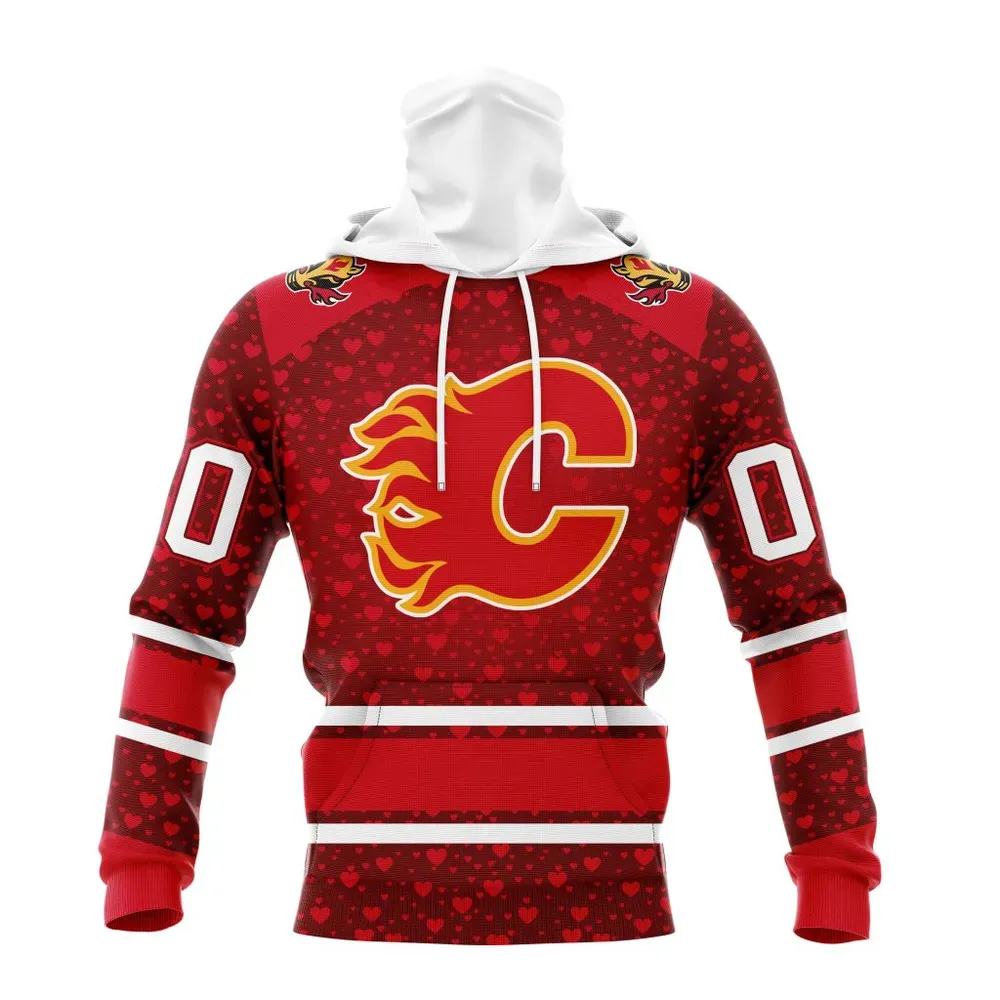 NHL Calgary Flames Special Gift For Valentines Day St2401 Mask Hoodie