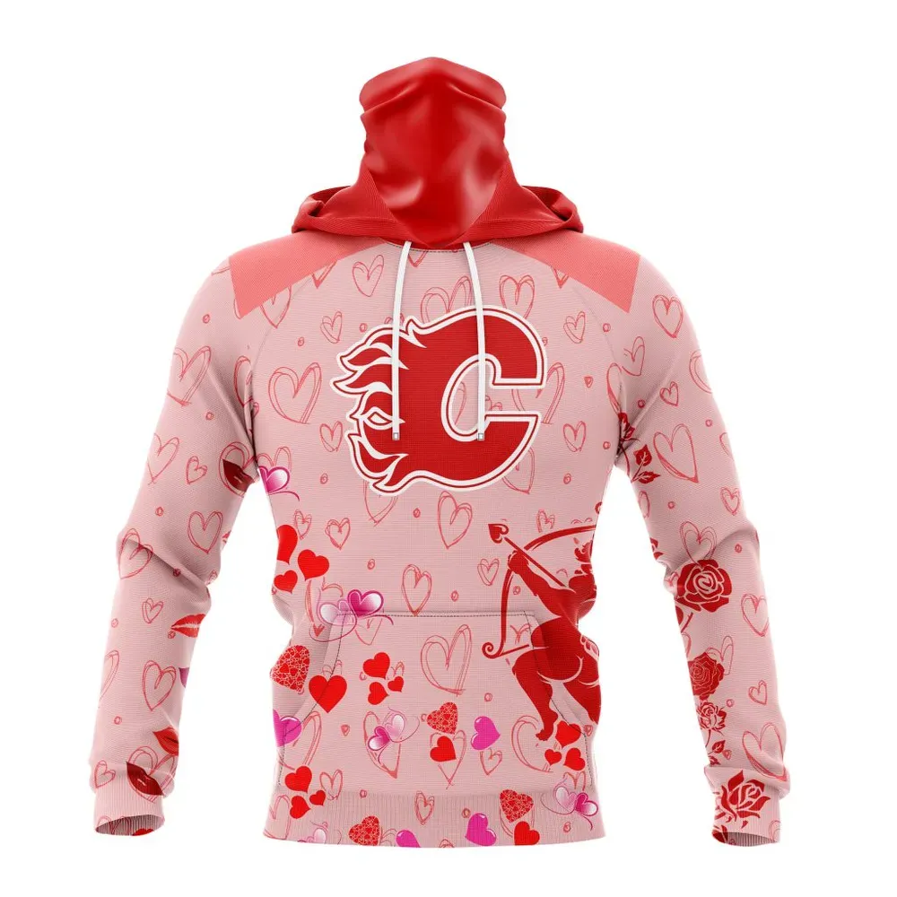 NHL Calgary Flames Special Gift For Valentines Day St2402 Mask Hoodie