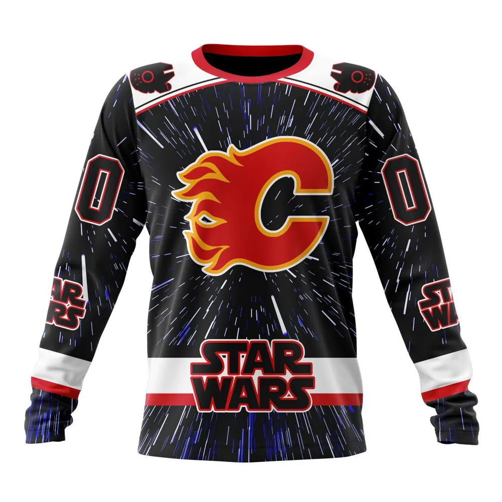 NHL Calgary Flames Special Star Wars Design St2303 Long Sleeved Sweatshirt 