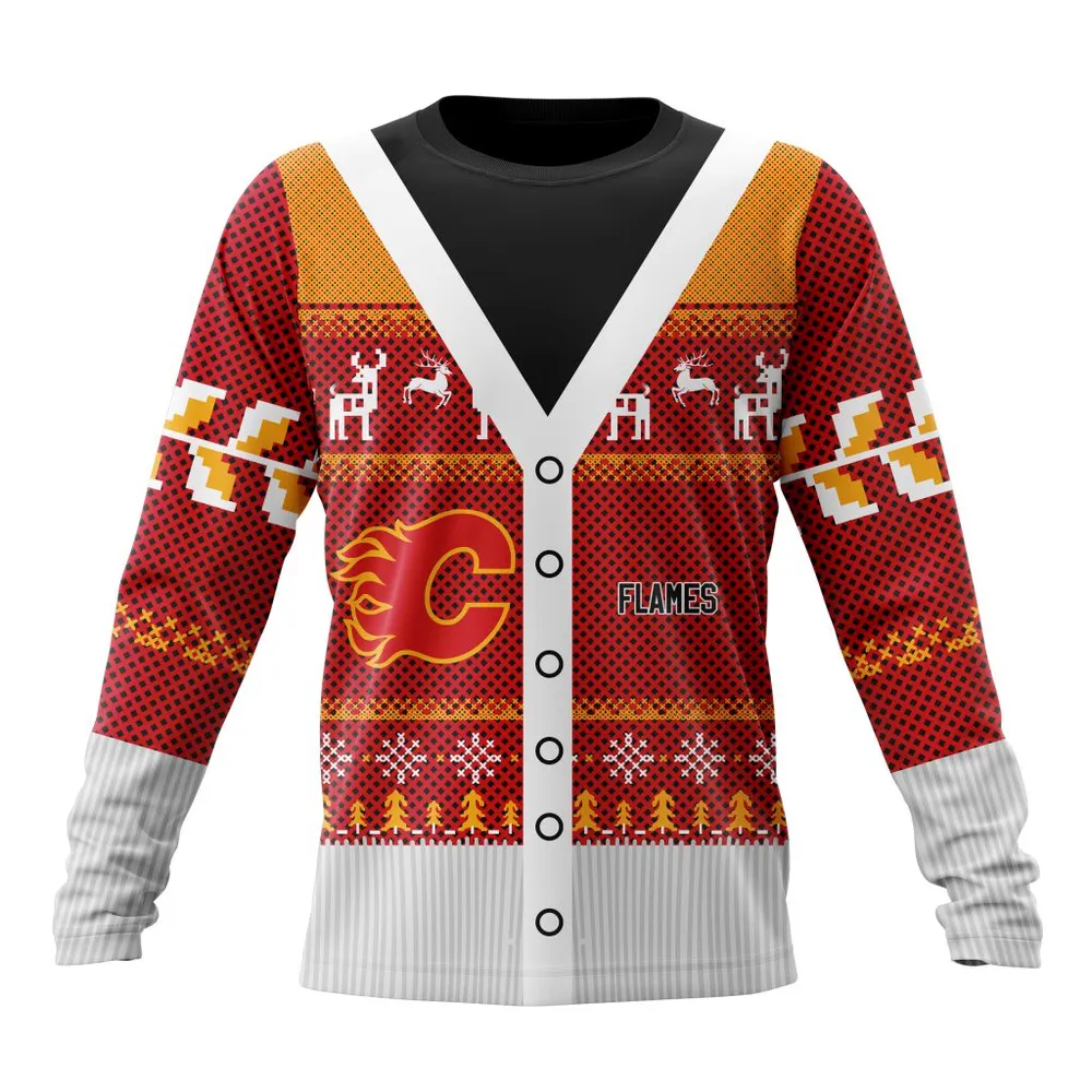 NHL Calgary Flames | Specialized Chrismas Season Long Sleeved Sweatshirt 