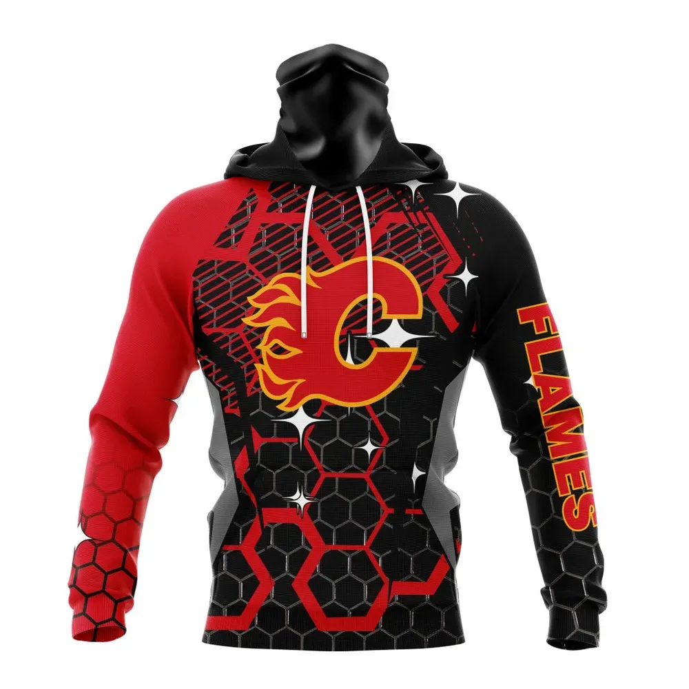 NHL Calgary Flames | Specialized Design With Motocross Syle V0222 Mask Hoodie