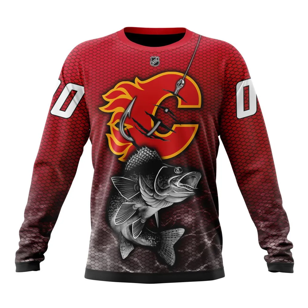 NHL Calgary Flames | Specialized Fishing Style St2201 Long Sleeved Sweatshirt 