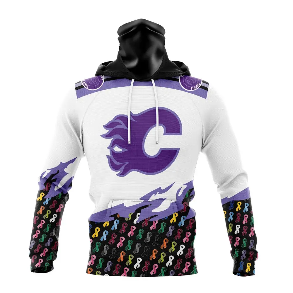 NHL Calgary Flames | Specialized Kits In October We Stand Together We Can Beat Cancer Mask Hoodie