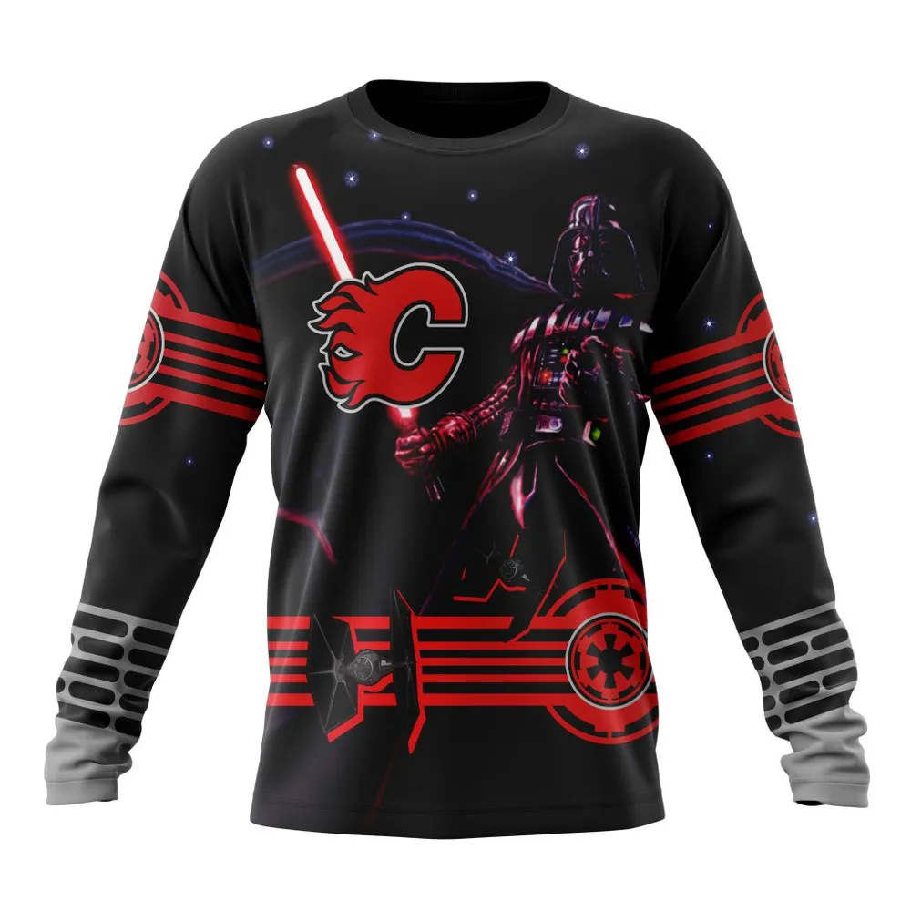 NHL Calgary Flames | Specialized Starwar Darth Vader Version Jersey Long Sleeved Sweatshirt 