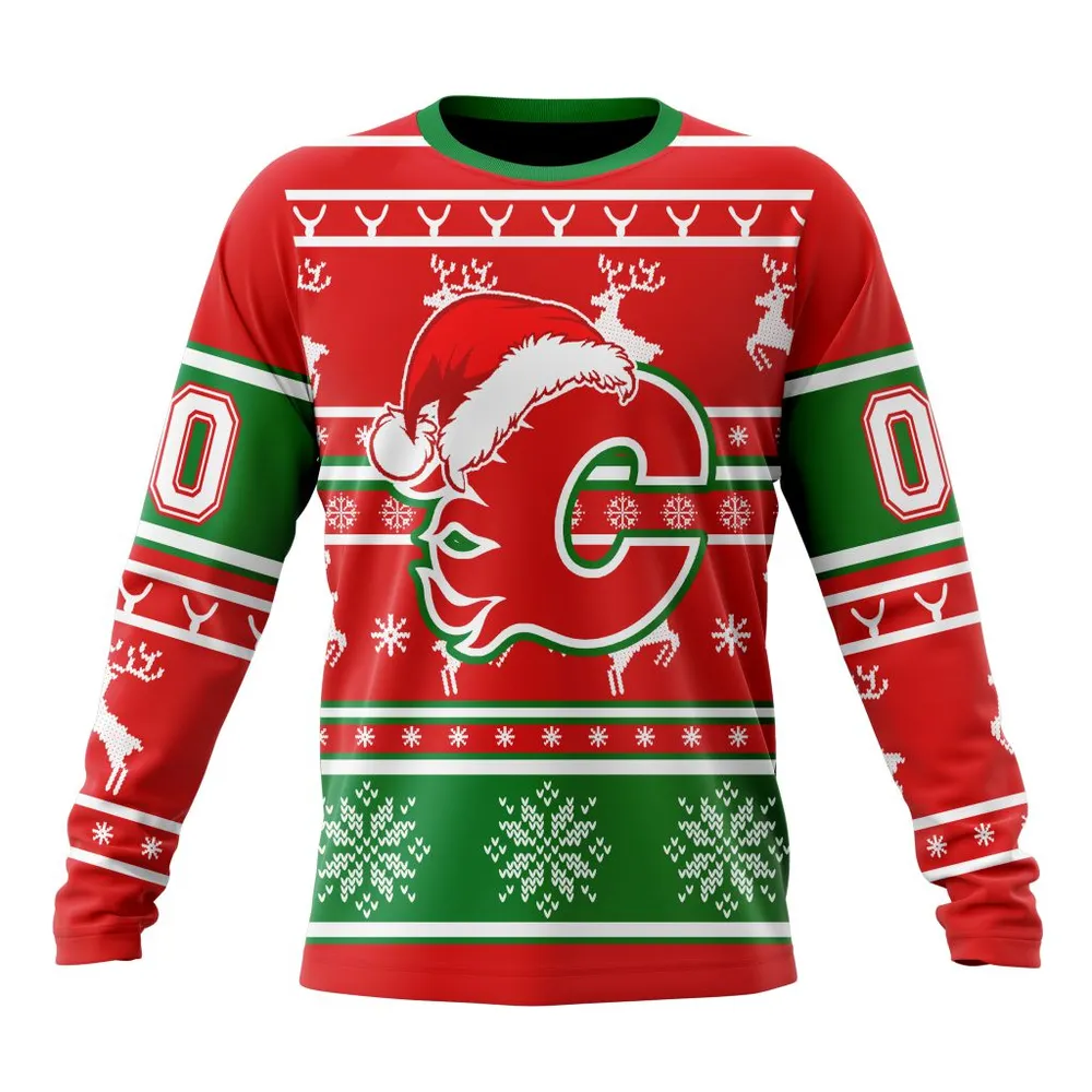 NHL Calgary Flames | Specialized Unisex Christmas Is Coming V02 Long Sleeved Sweatshirt 