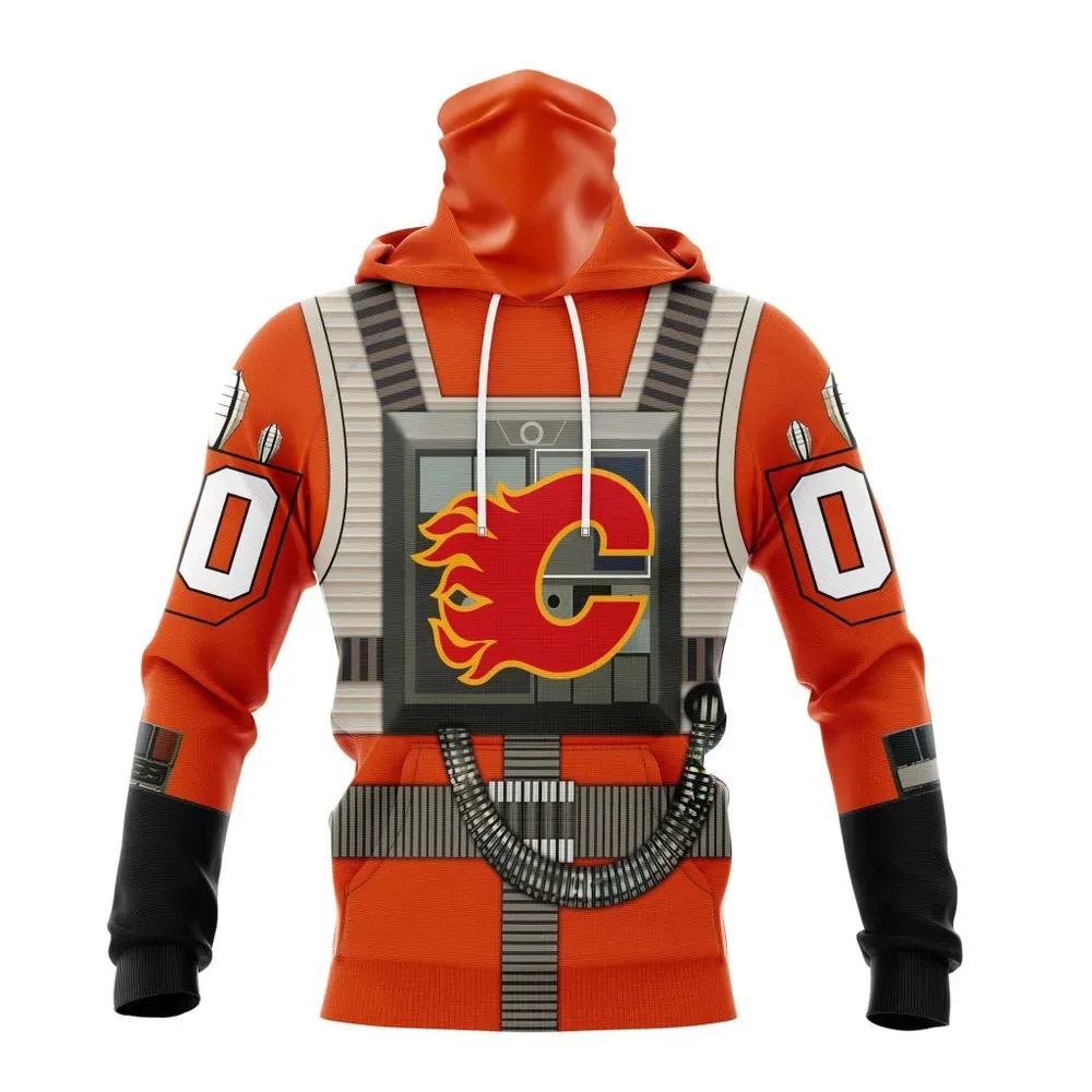 NHL Calgary Flames Star Wars Rebel Pilot Design St2201 Mask Hoodie