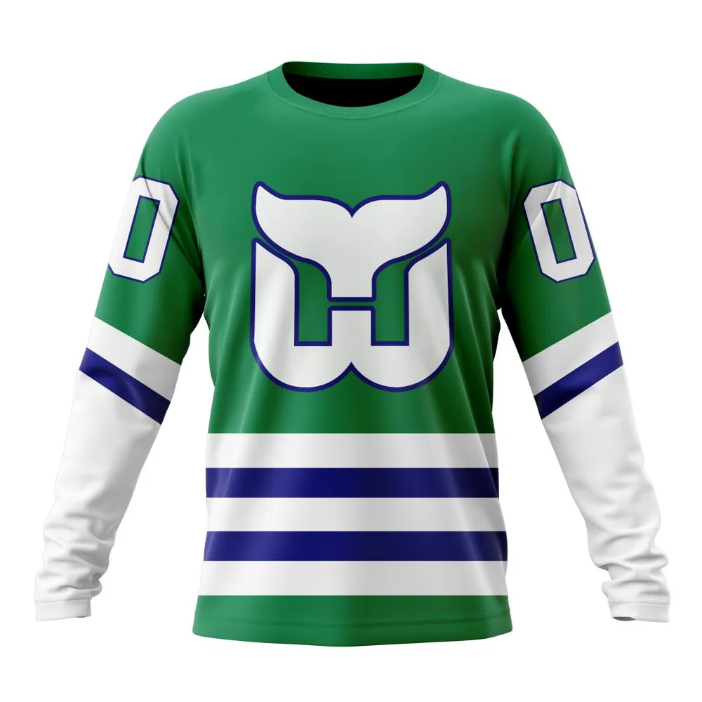 NHL Carolina Hurricanes Â Hartford Whalers Kits Long Sleeved Sweatshirt 