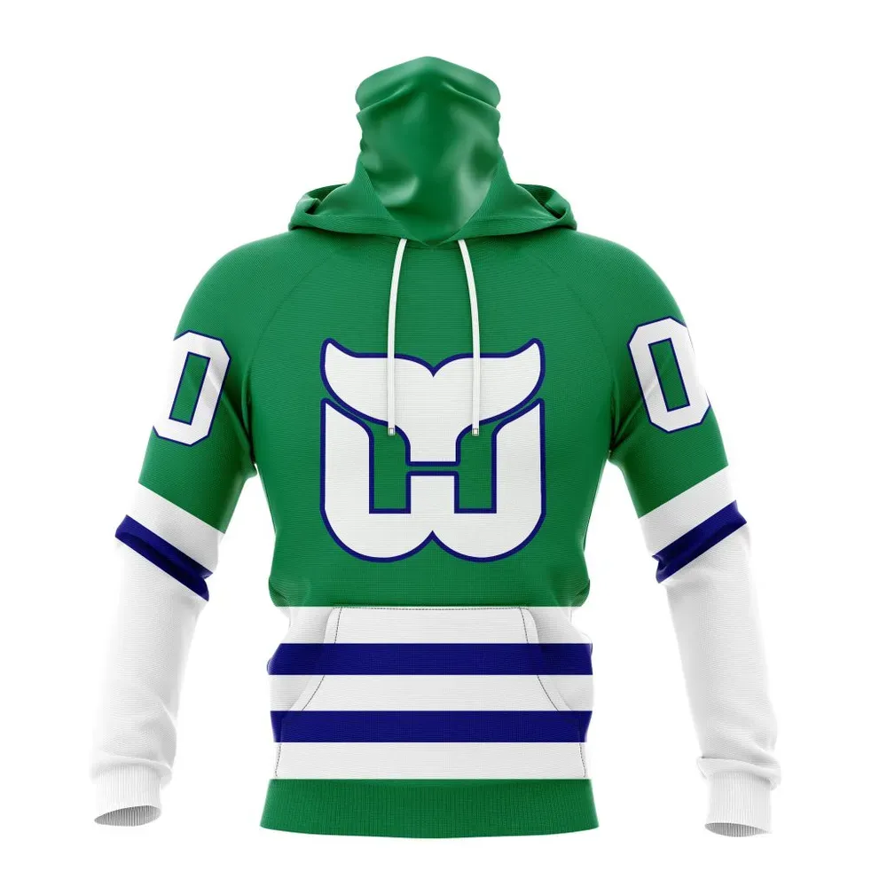 NHL Carolina Hurricanes Â Hartford Whalers Kits Mask Hoodie