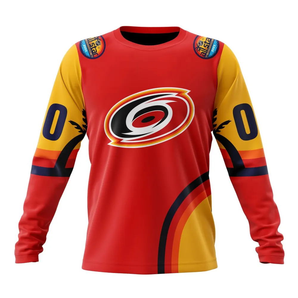 NHL Carolina Hurricanes Special All-Star Game Design With Florida Sunset Long Sleeved Sweatshirt 