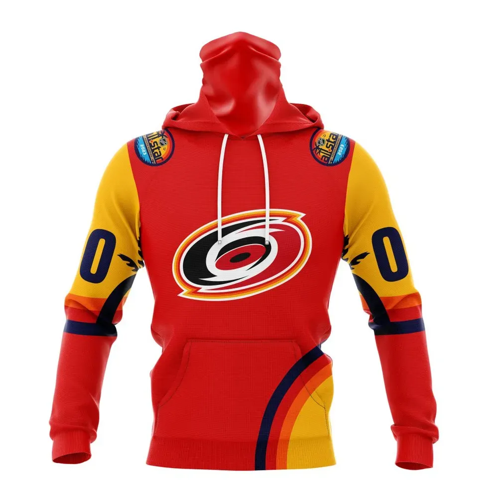 NHL Carolina Hurricanes Special All-Star Game Design With Florida Sunset Mask Hoodie