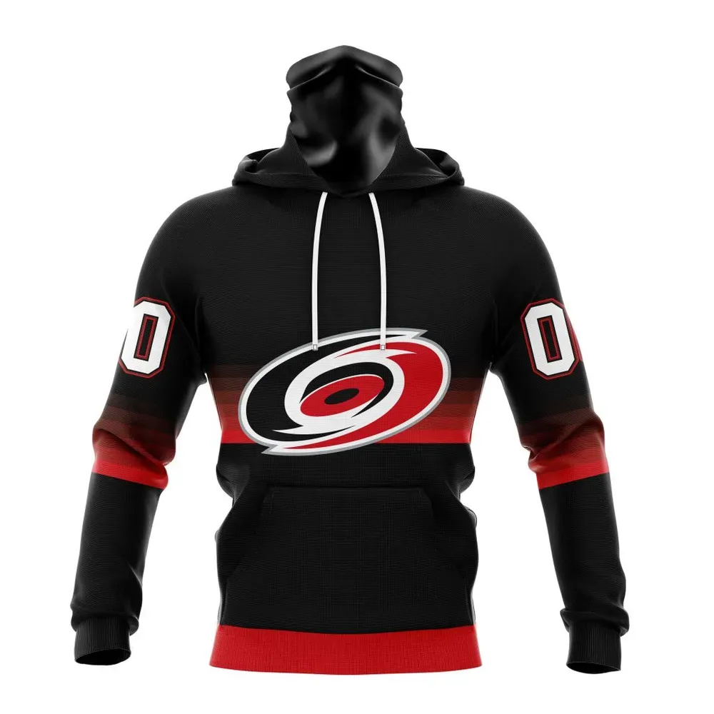 NHL Carolina Hurricanes Special Black And Gradient Design St2301 Mask Hoodie