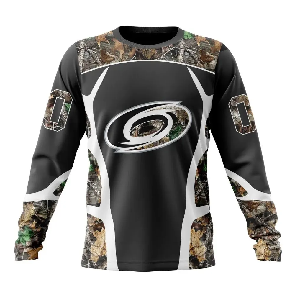 NHL Carolina Hurricanes Special Camo Hunting Design V2302 Long Sleeved Sweatshirt 