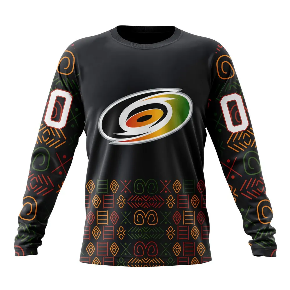 NHL Carolina Hurricanes Special Design For Black History Month St2401 Long Sleeved Sweatshirt 