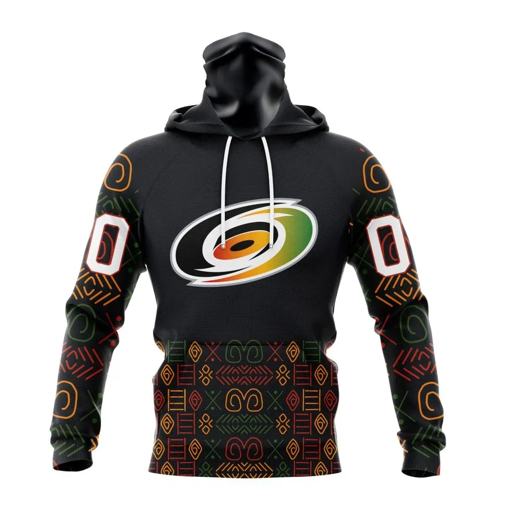 NHL Carolina Hurricanes Special Design For Black History Month St2401 Mask Hoodie