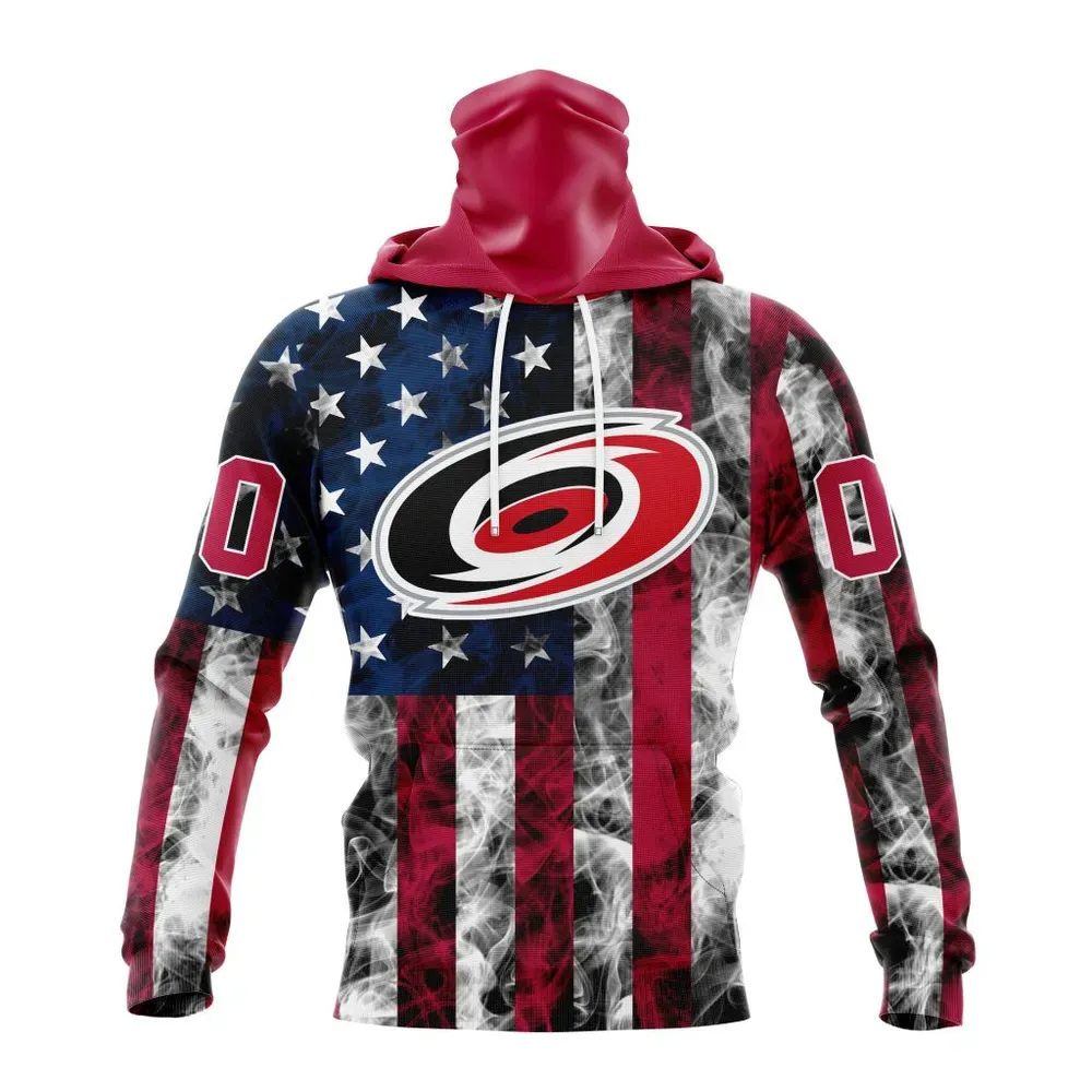 NHL Carolina Hurricanes Special Design For Independence Day The Fourth Of July St2401 Mask Hoodie