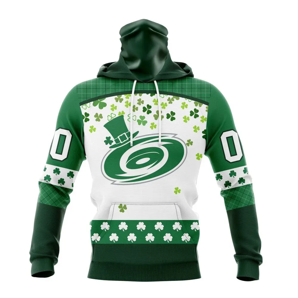 NHL Carolina Hurricanes Special Design For St. Patrick Day St2401 Mask Hoodie