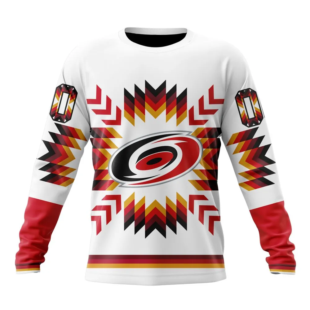 NHL Carolina Hurricanes Special Design With Native Pattern St2302 Long Sleeved Sweatshirt 