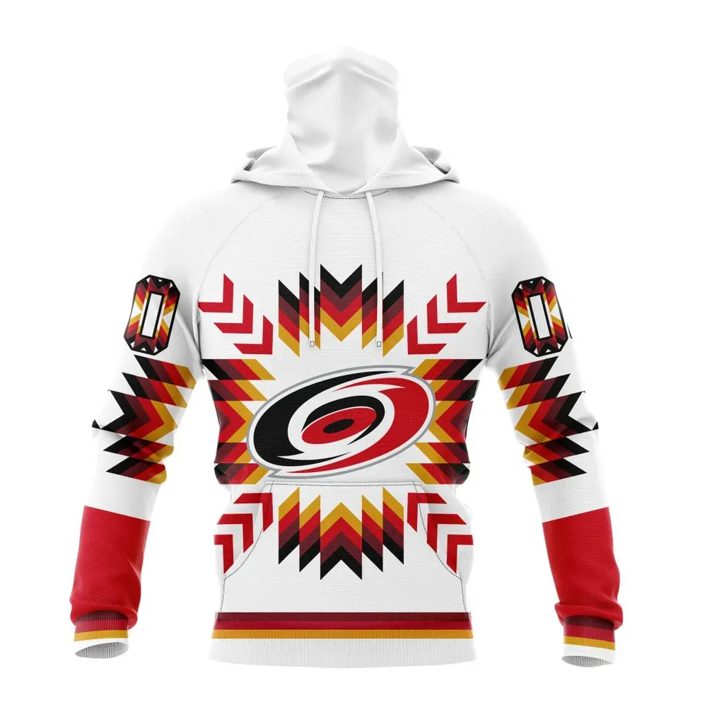 NHL Carolina Hurricanes Special Design With Native Pattern St2302 Mask Hoodie