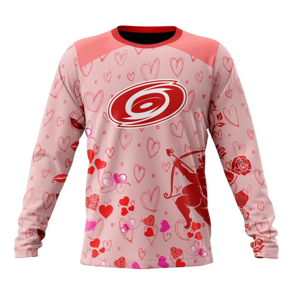 NHL Carolina Hurricanes Special Gift For Valentines Day St2402 Long Sleeved Sweatshirt 